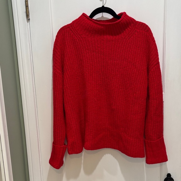 Maeve Sweaters - Maeve Red funnel neck roll sleeve sweater large